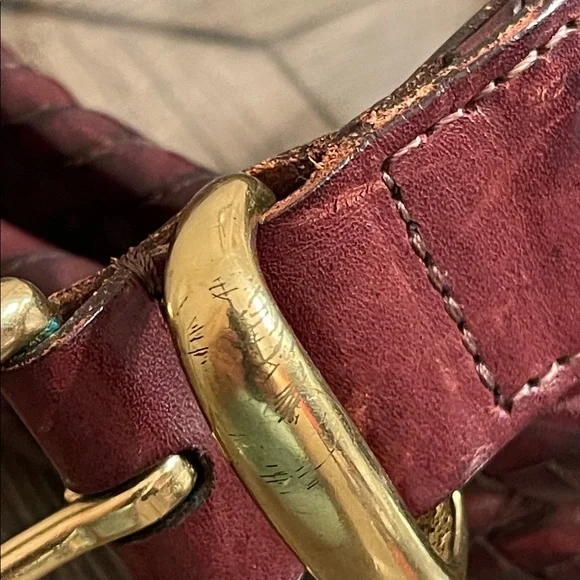 Coach Men’s Brown Braided Leather Belt Gold Brass Buckle 5922 Size 36” - Picture 3 of 16